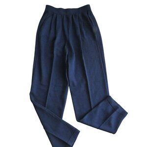 Vintage 90s St John Santana Knit Pants Womens Size 4 Navy Blue Elastic Waist